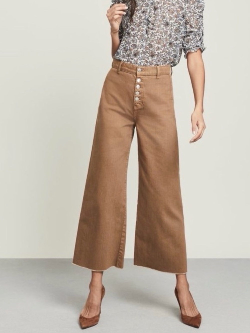 Veronica Beard Grant Wide Leg Jeans Size 24 Brown Orche Denim